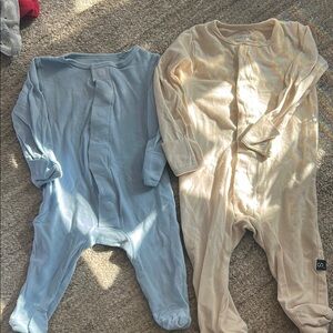 magnetic Me One Piece Pajamas - Blue and Cream